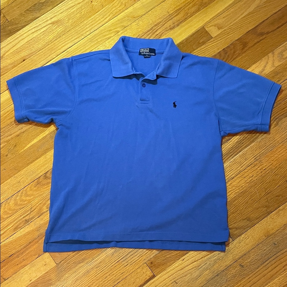 POLO RALPH LAUREN Blue Preppy Coastal Casual Cottagecore Polo Golf Shirt XL